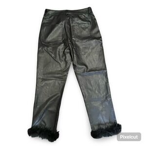 Altar'd State Faux Leather Pants with Feather‎ Trim - Women's Medium